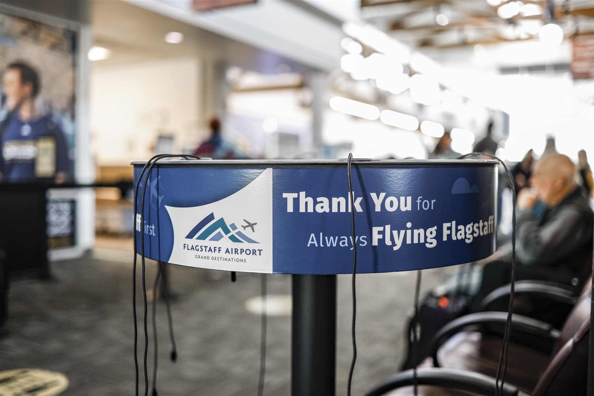 Thank you for always flying Flagstaff airport sign